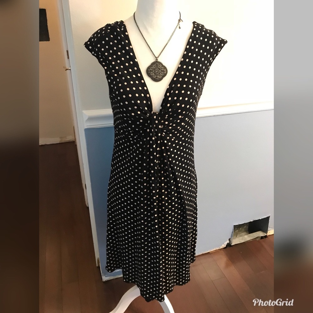 Express Black & White Polka Dot Dress
